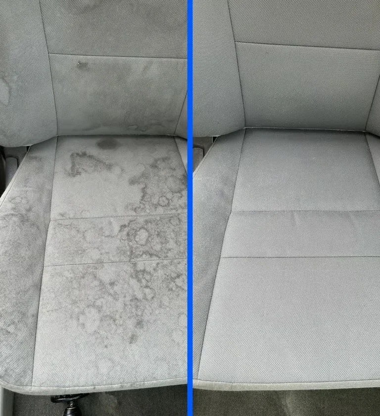 Before and after seat stain removal